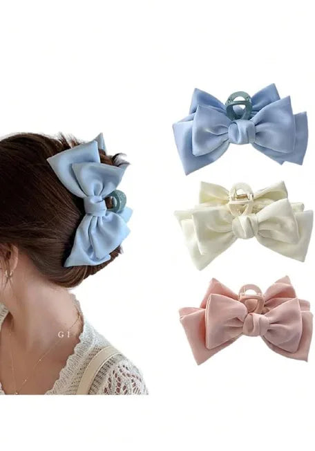 HAIR CLAW CLIP WITH RIBBON