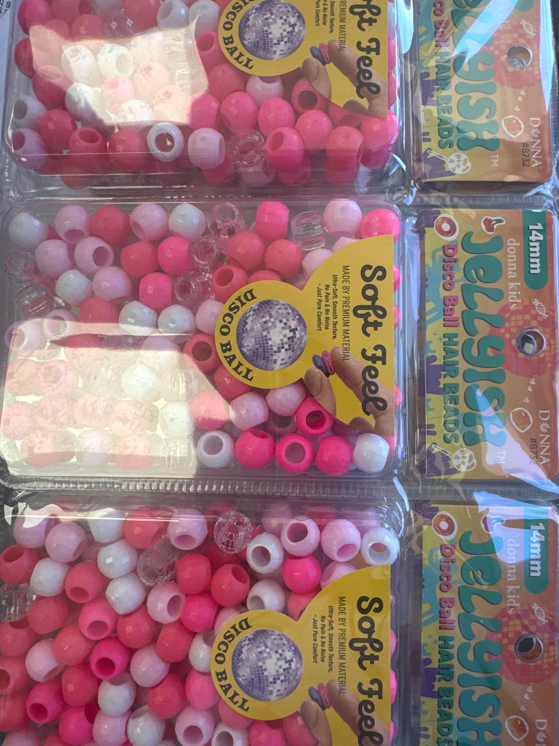 Donna Jelly Hair Bead Mix White Pink Mix