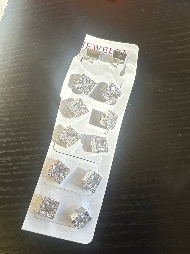 Silver Large Stud Earrings Pair (each)
