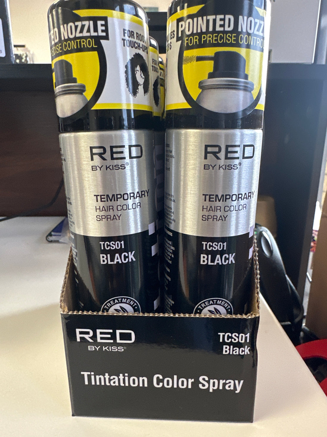 Red By Kiss temporary hair, color spray, black TCS01 2.8oz