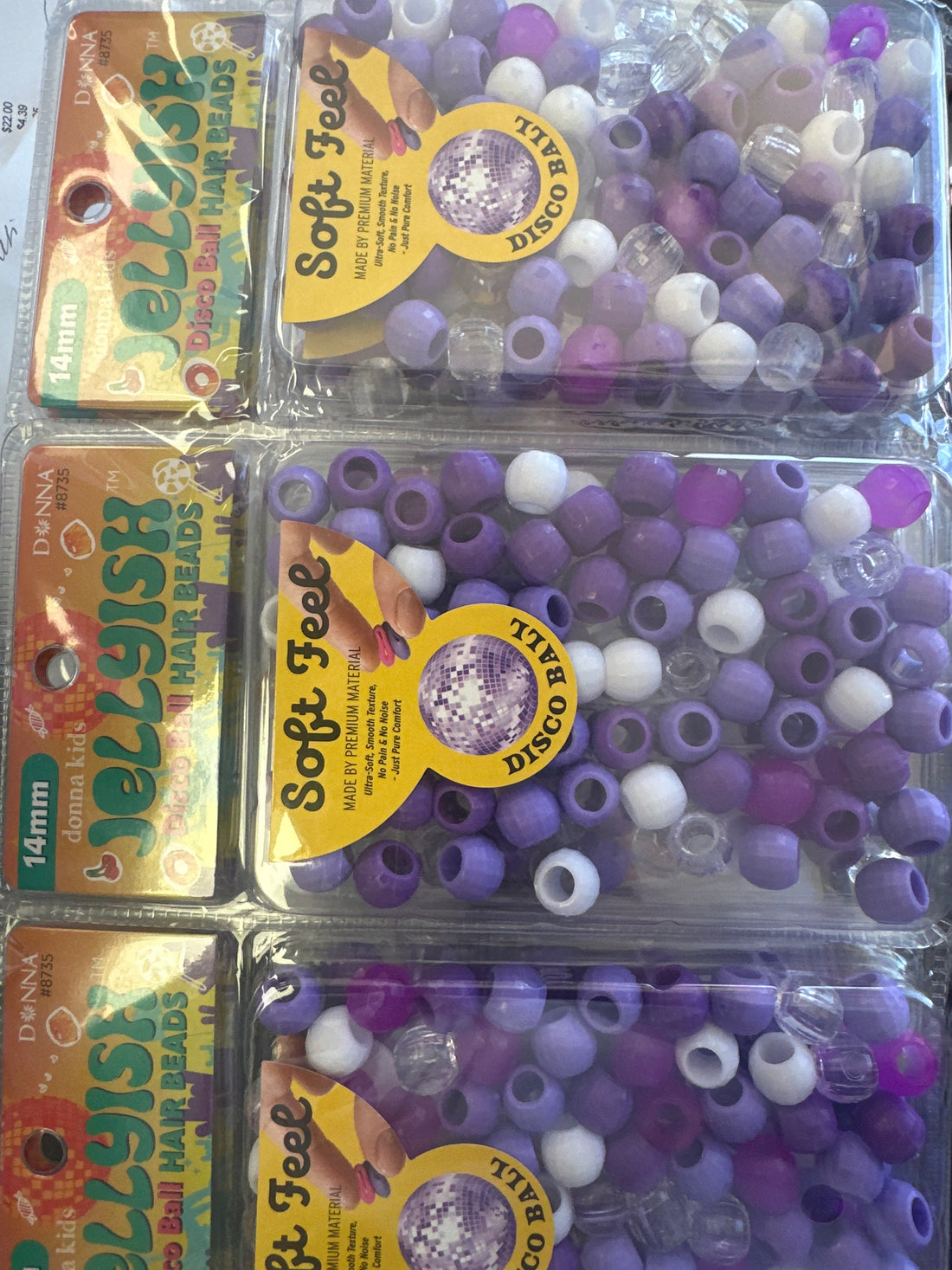 Donna Jelly Hair Bead Mix White Purple Mix