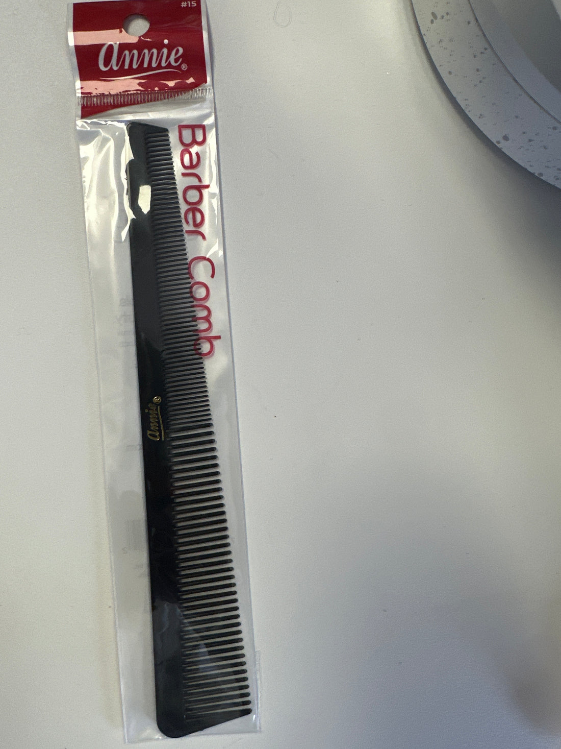 7” Small Black Straight Barber Comb