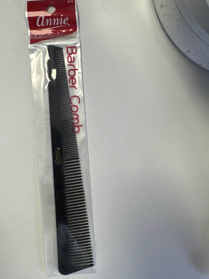 7” Small Black Straight Barber Comb