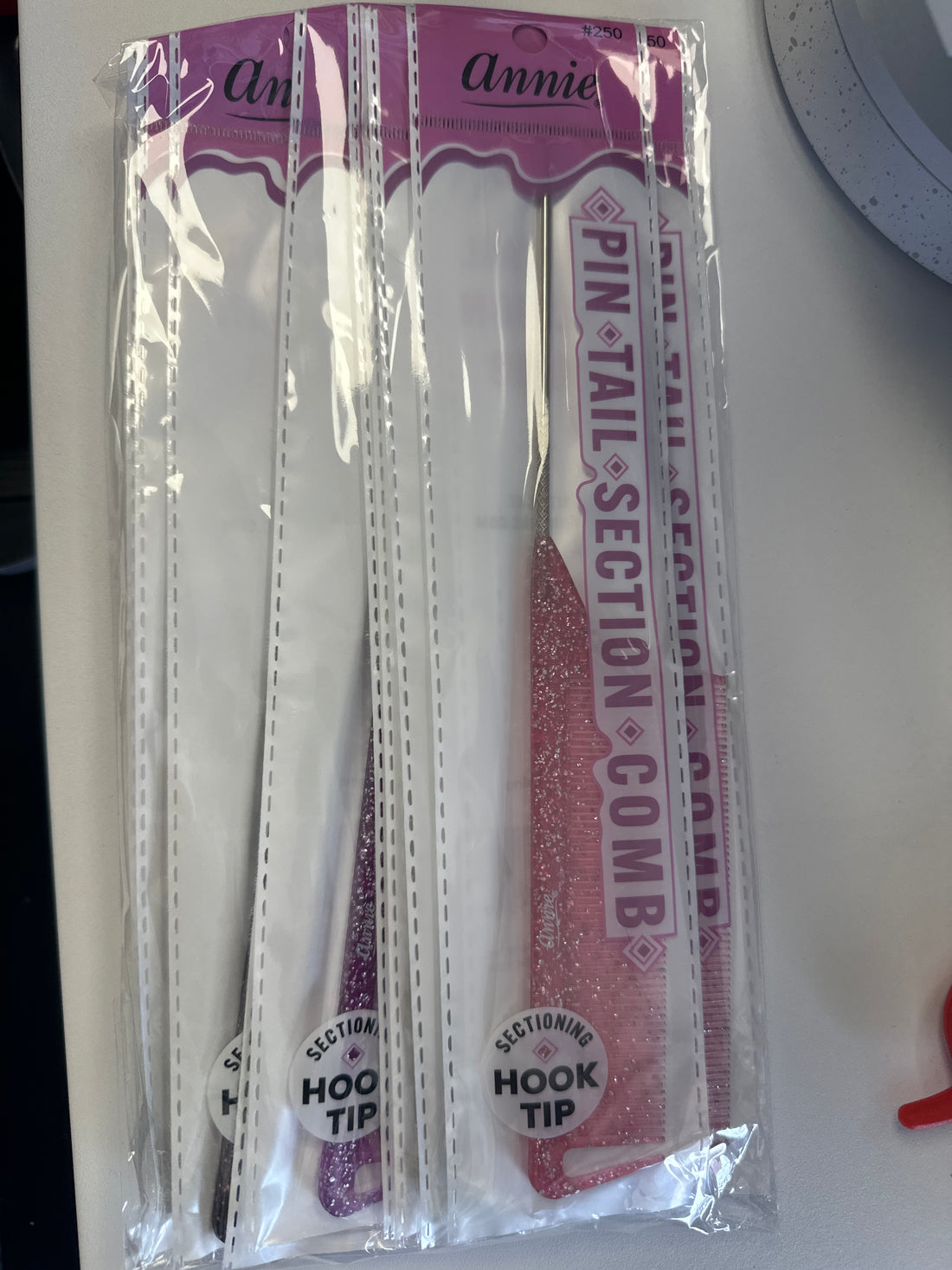Annie’s pink tail section and comp with hook tip (each)