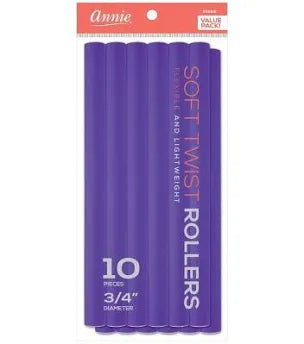 ANNIE #1210 SOFT TWIST ROLLERS 10" 3/4" DIA 5 CT PURPLE