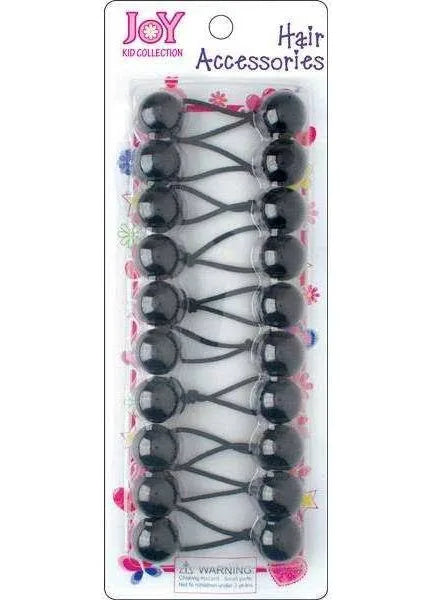 Eden Twin Bead Ball Ponytail Holder Black