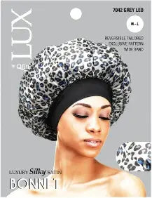 M&M LUX SILKY SATIN BONNET PATTERN REGULAR LEOPARD